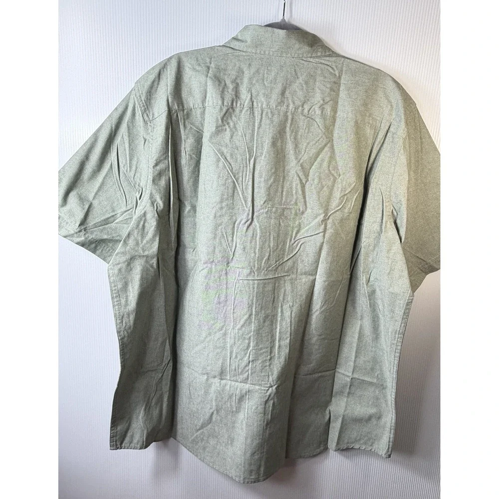 Wrangler Authentics Men's Short Sleeve Twill Button-Up Shirt XL Sage Green